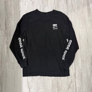 Obey Black Cat Long Sleeve Shirt